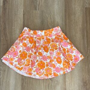 ASOS Orange and Pink Pleated Skater flare shorts